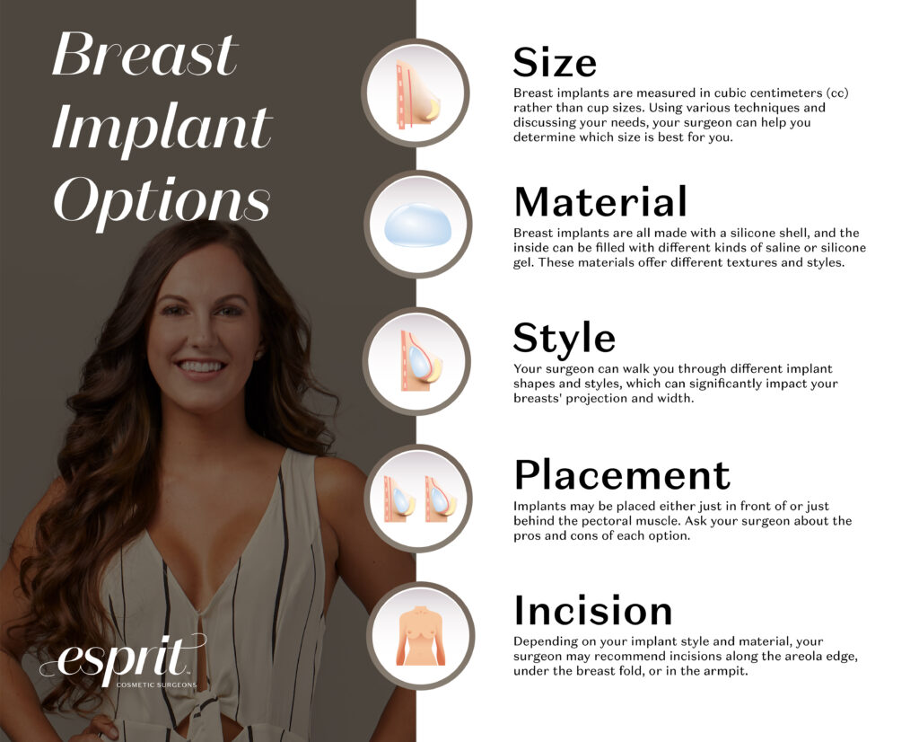 Breast Implant Dimensions Sizes Esprit Cosmetic Surgeons